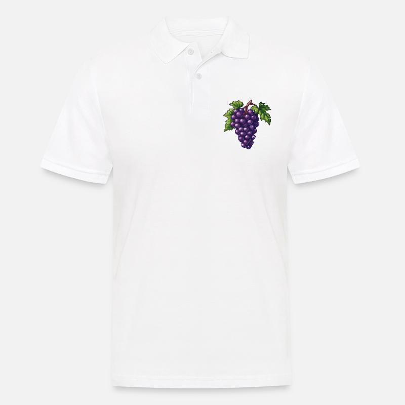 Weintrauben Pixel Symbol - Männer Poloshirt - Weiß