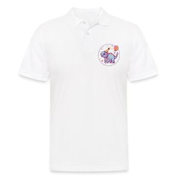 Dinosaure stégosaure anniversaire bébé - Polo Homme - blanc - Devant - Kai (181cm)