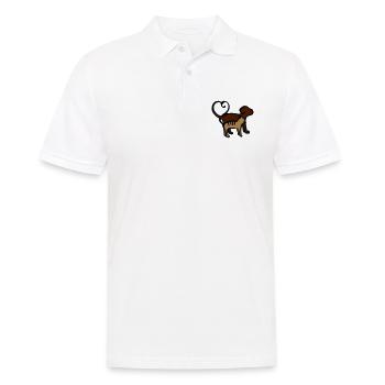 Chien et chat coeur / chat - chien - coeur - animaux - Polo Homme - blanc - Devant - Kai (181cm)