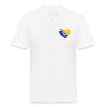 Bosnien und Herzegowina - Männer Poloshirt - Weiß - Vorne - Kai (181cm)