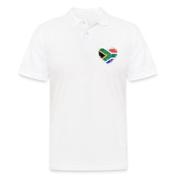 Südafrika - Männer Poloshirt - Weiß - Vorne - Kai (181cm)