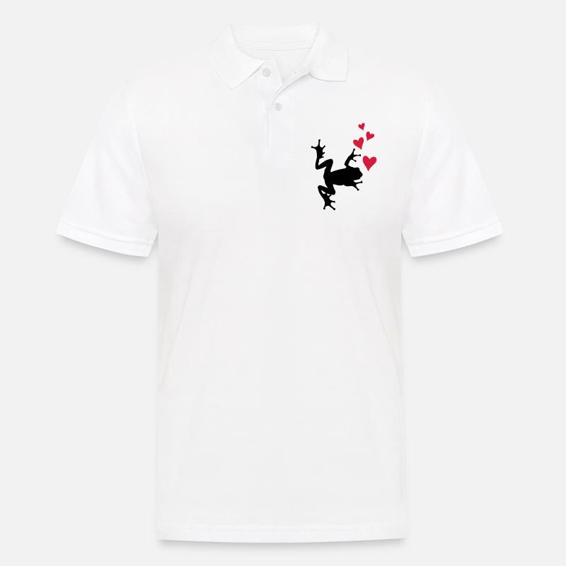 frosch silhouette herz - Männer Poloshirt - Weiß