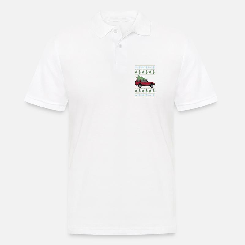 Discovery 2 Red Christmas - Männer Poloshirt - Weiß
