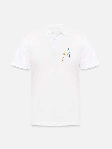 Rainbow Cat - Männer Poloshirt - Weiß