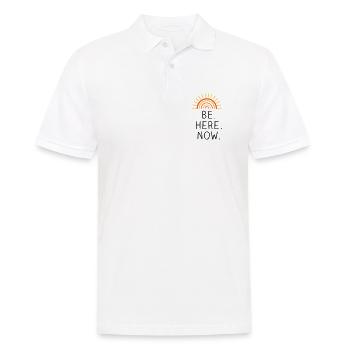 Be Here Now dreifarbig - Männer Poloshirt - Weiß - Vorne - Kai (181cm)