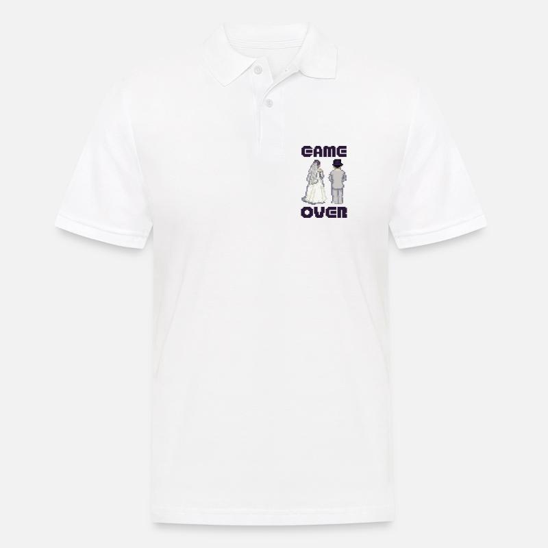 GAME OVER Junggesellenabschied Bräutigam - Männer Poloshirt - Weiß
