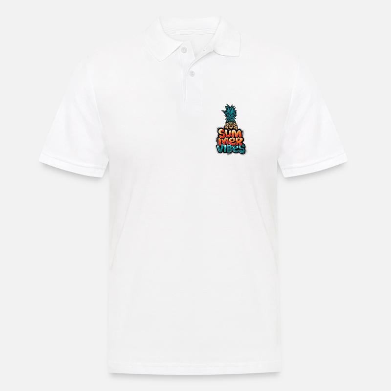 Sommer Vibes Ananas Design - Männer Poloshirt - Weiß