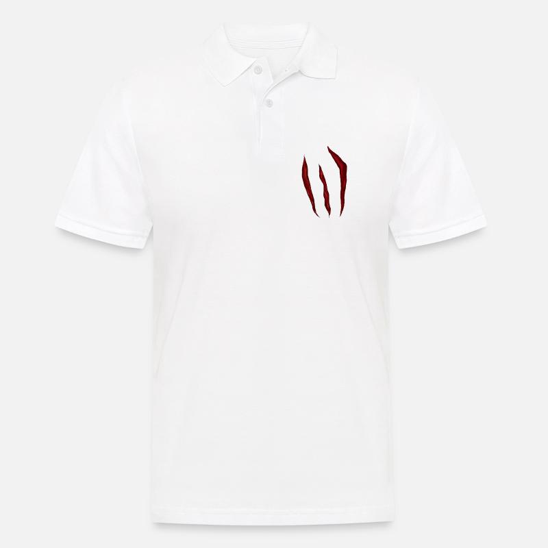 Blood-red scratch marks - Men's Polo Shirt - white