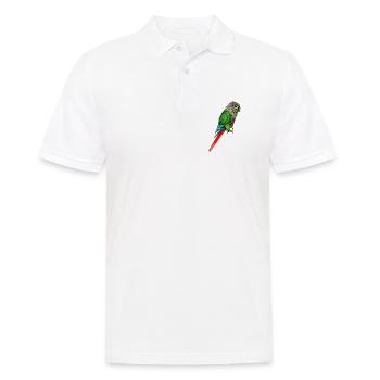 Aquarelle d’une perruche aux joues vertes - Polo Homme - blanc - Devant - Kai (181cm)