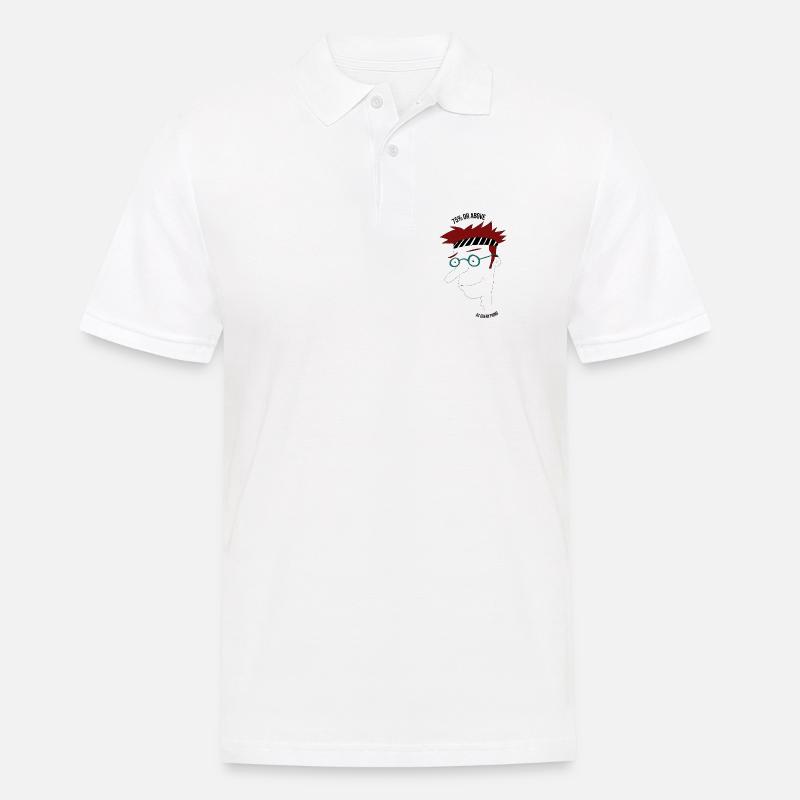 75 % oder mehr in allem, Mann - Männer Poloshirt - Weiß