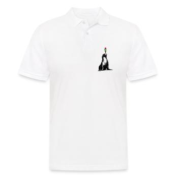 Seelöwe mit Eis im Stencil Style   - Männer Poloshirt - Weiß - Vorne - Kai (181cm)