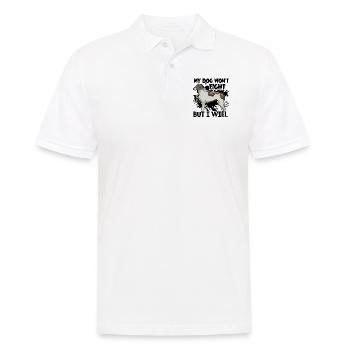 My Borzoi Dog Wont Fight But I Will - Men's Polo Shirt - white - Front - Kai (181cm)