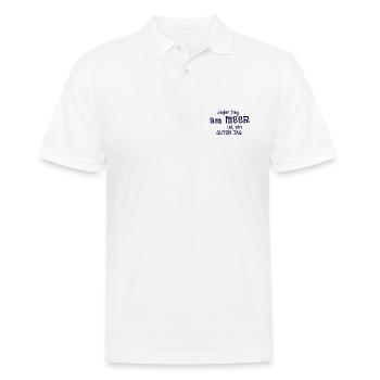Jeder Tag am Meer ist ein guter Tag - Männer Poloshirt - Weiß - Vorne - Kai (181cm)