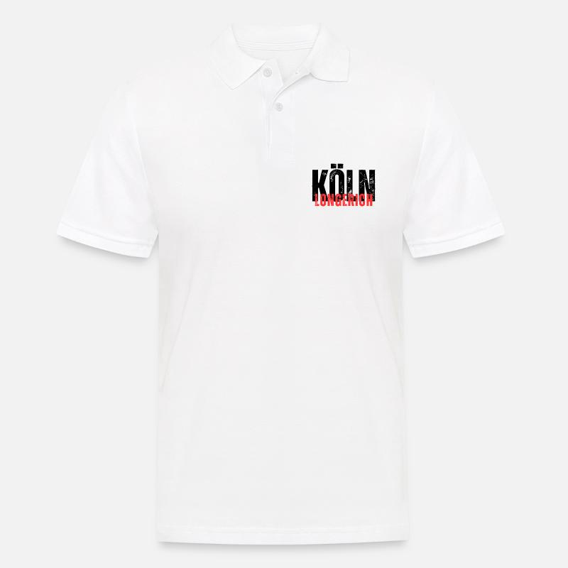 Longerich schwarz rot - Männer Poloshirt - Weiß