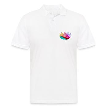 Lotusblume - Männer Poloshirt - Weiß - Vorne - Kai (181cm)