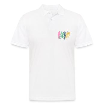 Fahrrad Fahrradfahren Radfahrer Bunt Figuren - Männer Poloshirt - Weiß - Vorne - Kai (181cm)