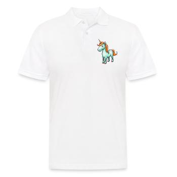 Licorne turquoise - Polo Homme - blanc - Devant - Kai (181cm)