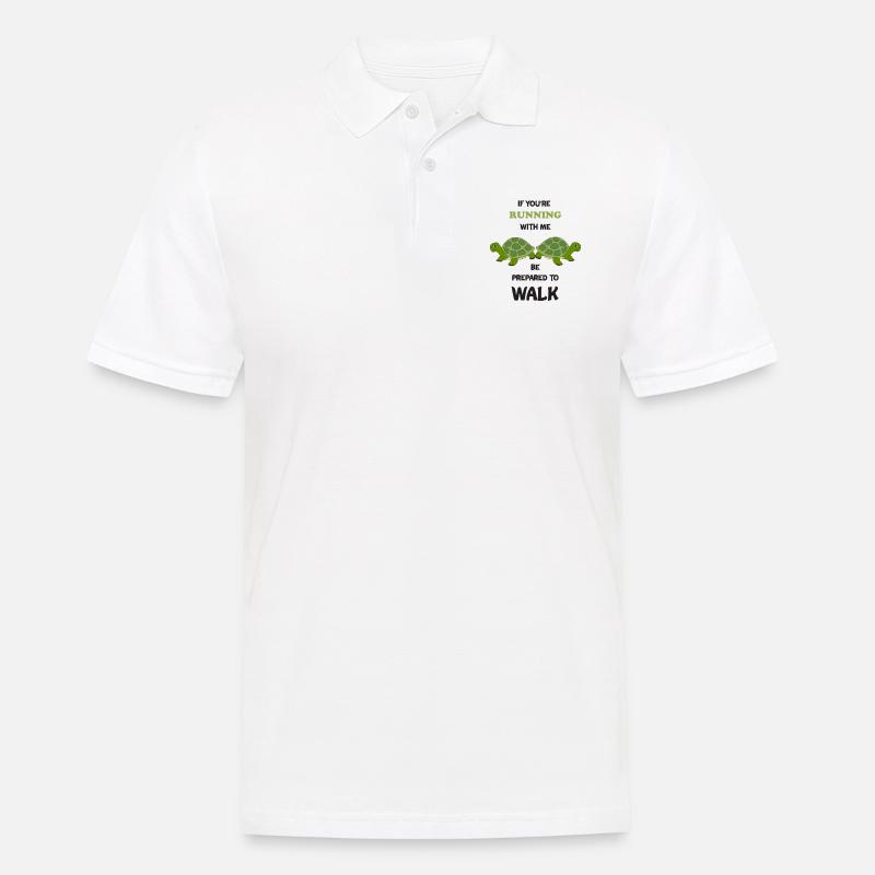 Running Funny Run Turtle Marathon Runner Gift - Men's Polo Shirt - white