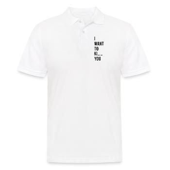 Je veux te tuer - Polo Homme - blanc - Devant - Kai (181cm)