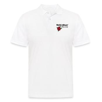 Rockabilly Forever avec Rose Gift - Polo Homme - blanc - Devant - Kai (181cm)