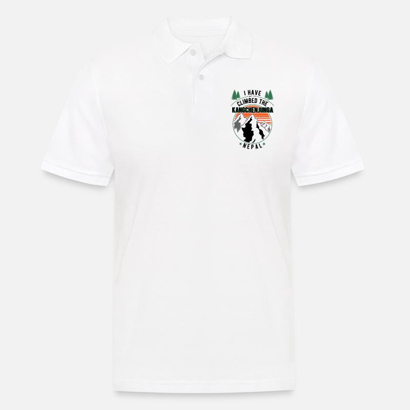 Wanderer - Kletterer Wanderwanderung Kangchenjunga - Männer Poloshirt - Weiß