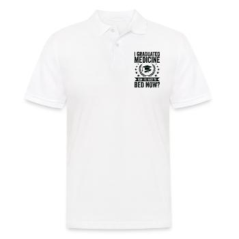 J’ai terminé mes études de médecine - Polo Homme - blanc - Devant - Kai (181cm)