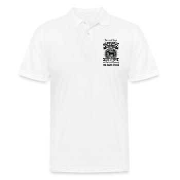 Riding - Warmblood Horse - Men's Polo Shirt - white - Front - Kai (181cm)