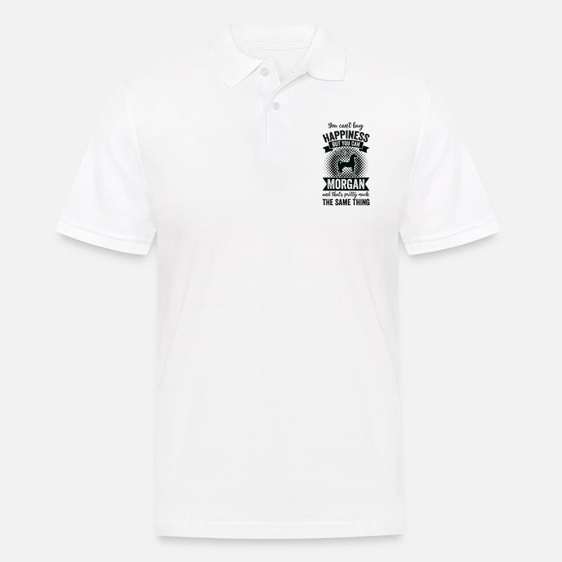 Reiten - Morgan Pferd - Männer Poloshirt - Weiß