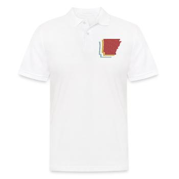 US State - Vintage Map Arkansas - Men's Polo Shirt - white - Front - Kai (181cm)