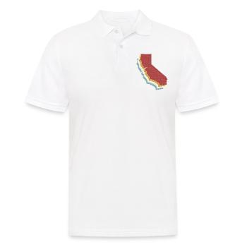 US State - Vintage Map California - Men's Polo Shirt - white - Front - Kai (181cm)