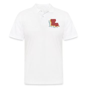 État des États-Unis - Carte vintage Louisiane - Polo Homme - blanc - Devant - Kai (181cm)