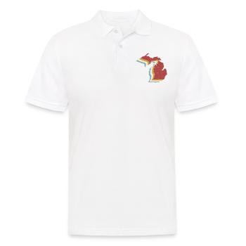 USA State - Vintage Map Michigan - Men's Polo Shirt - white - Front - Kai (181cm)