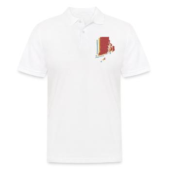 US-Bundesstaat - Vintage Karte Rhode Island - Männer Poloshirt - Weiß - Vorne - Kai (181cm)