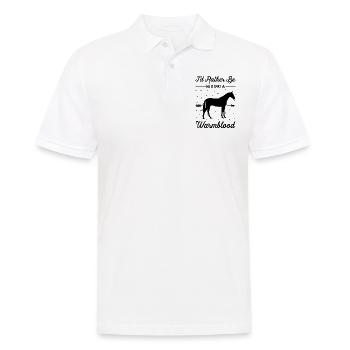 Riding a Warm-blooded Horse - Men's Polo Shirt - white - Front - Kai (181cm)