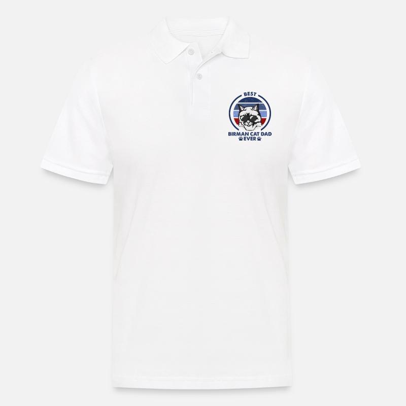 Cat Dad - Birman Katze - Männer Poloshirt - Weiß