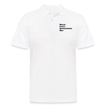 Sorry Can’t Bye - Suisse - Polo Homme - blanc - Devant - Kai (181cm)