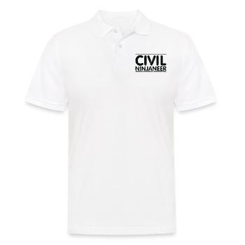 Ninjaneer - Ingénieur civil - Polo Homme - blanc - Devant - Kai (181cm)