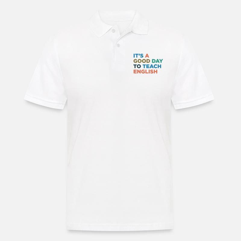 Englischlehrer Unterrichten - Männer Poloshirt - Weiß