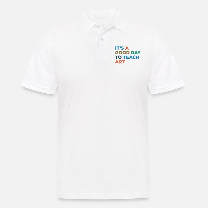 Kunstlehrer Unterrichten - Männer Poloshirt - Weiß