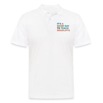 Trainer Kreuzheben Unterrichten - Männer Poloshirt - Weiß - Vorne - Kai (181cm)