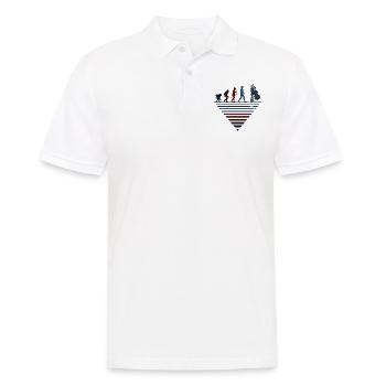 Human Evolution - Violoncelle Vintage - Polo Homme - blanc - Devant - Kai (181cm)