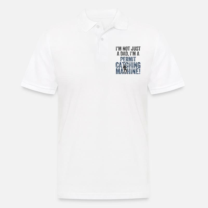 Daddy Catching – Permis de pêche - Polo Homme - blanc
