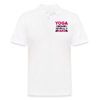 Moving in is hard - Tahirt Funny Yoga - Men's Polo Shirt - white - Front - Kai (181cm)