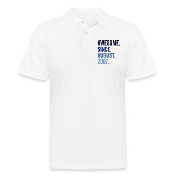 Génial depuis août 2007 15ème anniversaire - Polo Homme - blanc - Devant - Kai (181cm)