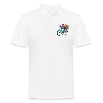 Vélo avec des fleurs - Polo Homme - blanc - Devant - Kai (181cm)