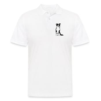 Border Collie / Dog Design Gift Idea - Men's Polo Shirt - white - Front - Kai (181cm)