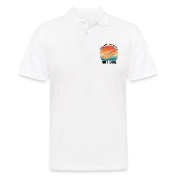 La vie est meilleure avec Hot Dog Hotdog BBQ - Polo Homme - blanc - Devant - Kai (181cm)