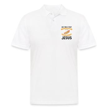 Jésus et Hot Dog Dieu Christ Chrétien - Polo Homme - blanc - Devant - Kai (181cm)