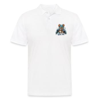 Dynamische Eleganz: Muay Thai Mode aus der Stadt - Männer Poloshirt - Weiß - Vorne - Kai (181cm)