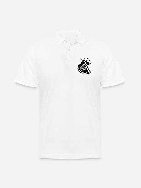 TUNING, TURBO LADER KING - Männer Poloshirt - Weiß